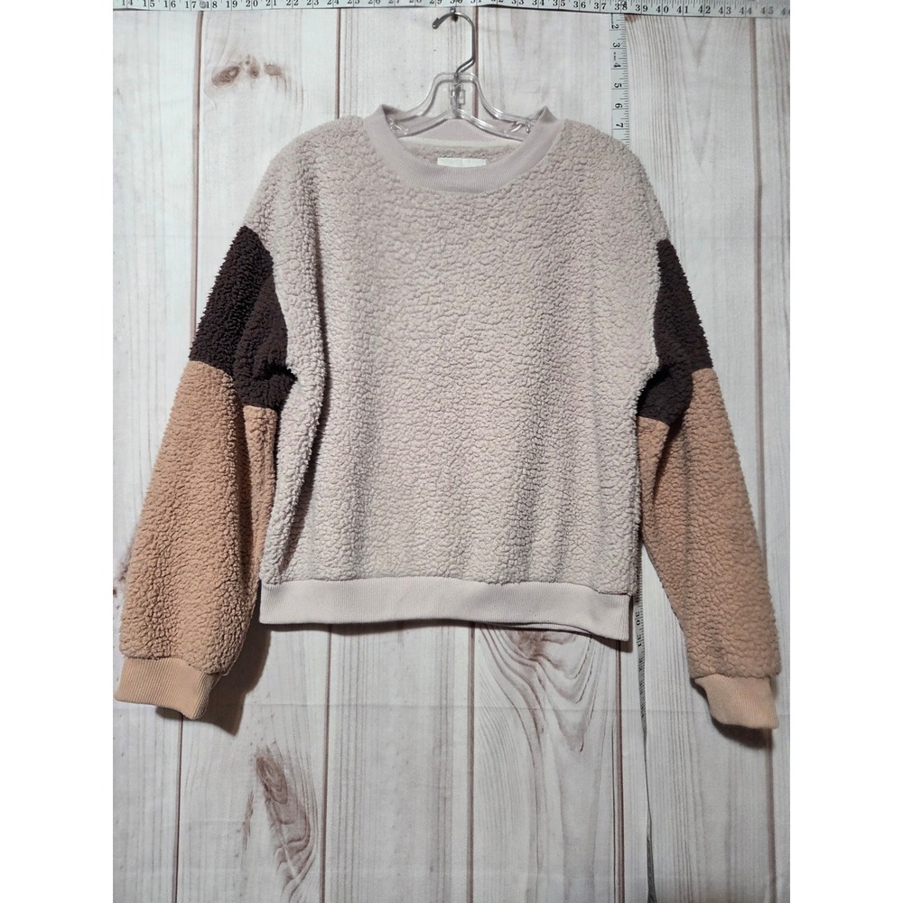 American Eagle Ladies Medium‎ Fuzzy Sherpa Pullover Sweatshirt Cozy Comfy